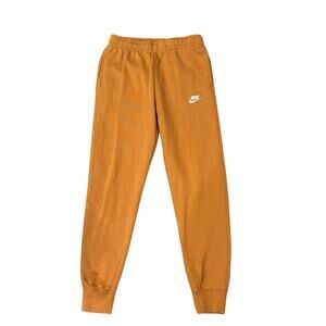 Nike Club Fleece Standard Fit Joggers Gathered Hem Tan/Flax/Beige Small NEW